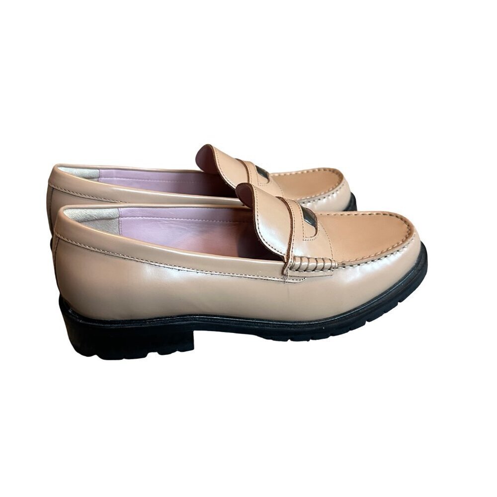 Free People Liv Loafers Slip-On Shoes Camel Tan Penny Loafer Size 8.5 Womens NIB - Picture 2 of 13